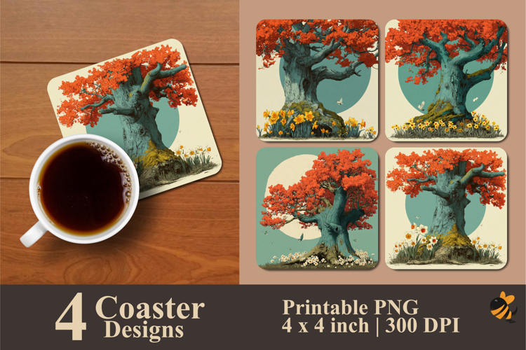 Spring Coaster Sublimation Design