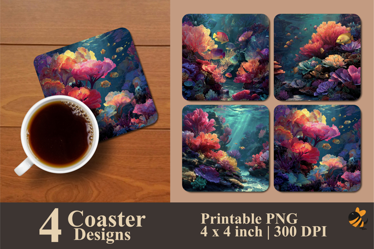 Real Underwater Coaster Sublimation Designs