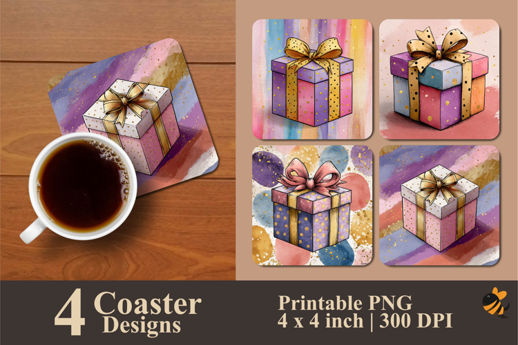 Birthday Gifts Coaster Sublimation Design