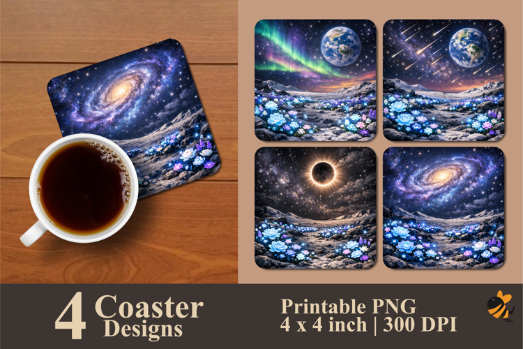 Space Park Coaster Sublimation Design