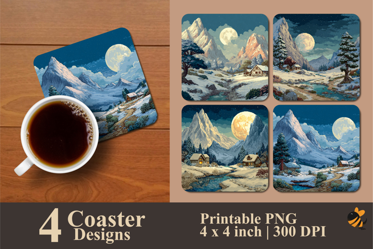 Frozen Wonderland Coaster Sublimation Design