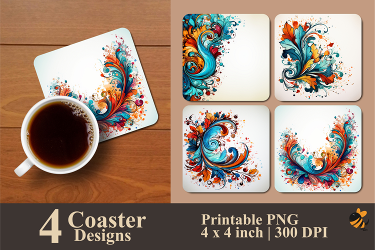 Balinese Pattern Coaster Sublimation Design