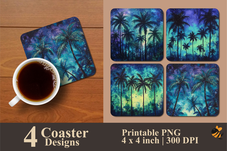 Glittering Sky Coaster Sublimation Design