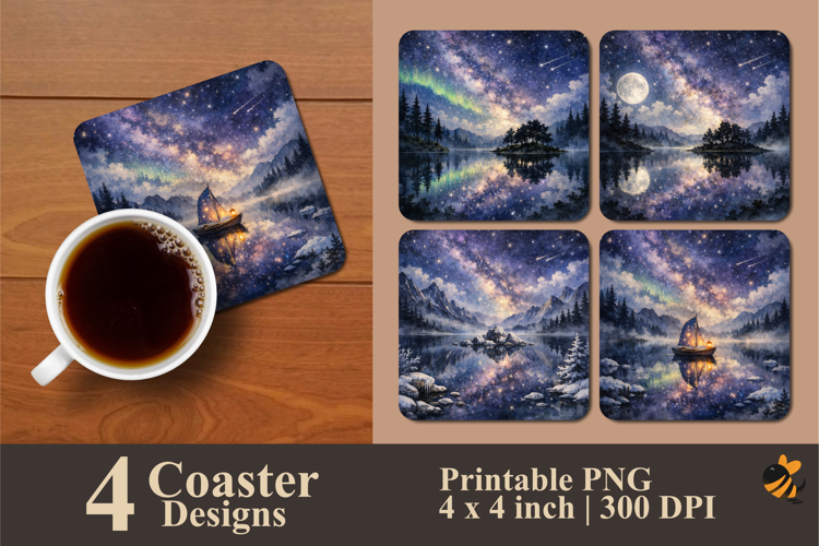 Frozen Cosmos Coaster Sublimation Design