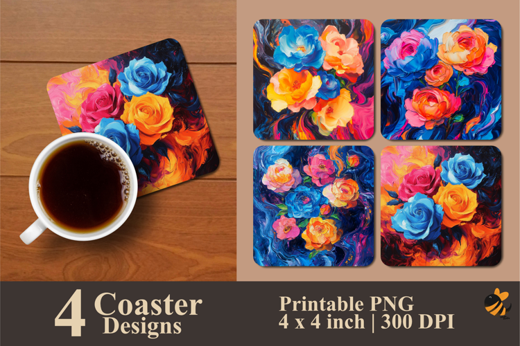 The Bloom of Love Coaster Sublimation Design