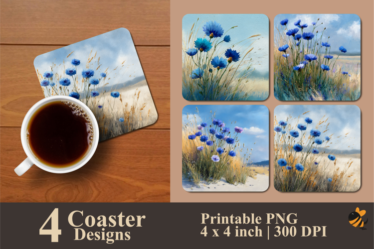 Cogongrass Flower Coaster Sublimation Design