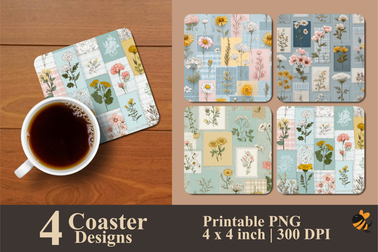 Seamless Pattern Coaster Sublimation Design