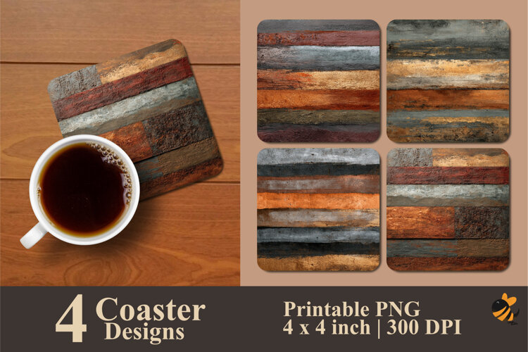 Wall Texture Coaster Sublimation Design example image 1