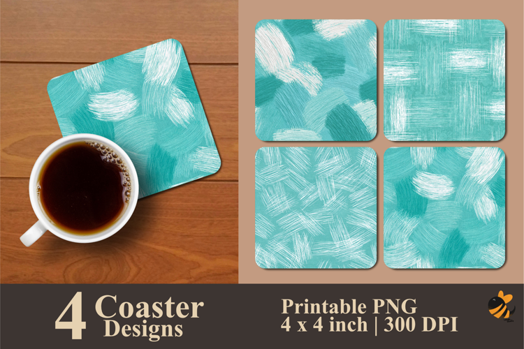 Pastel Color Wood Coaster Sublimation Design