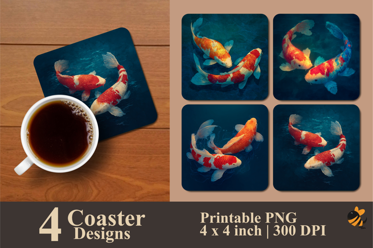 Harmonious Scene Coaster Sublimation Designs