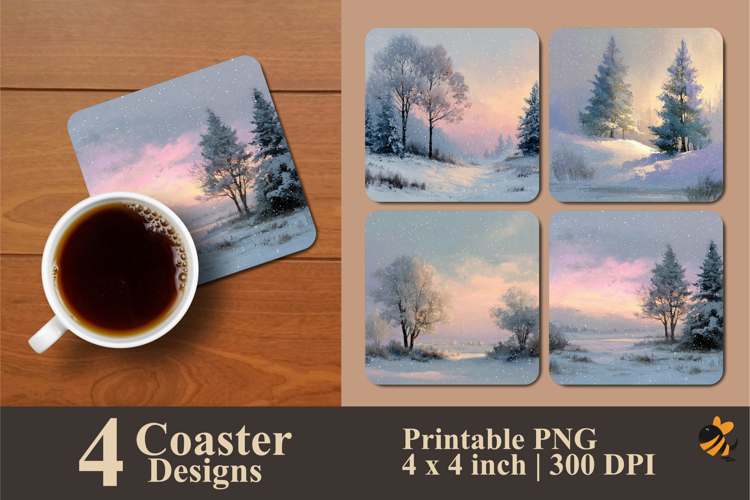After Snowfall Coaster Sublimation Design