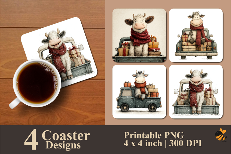 Gift Delivery Coaster Sublimation Design