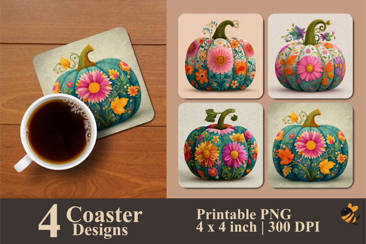 Pumpkin Dream Coaster Sublimation Design
