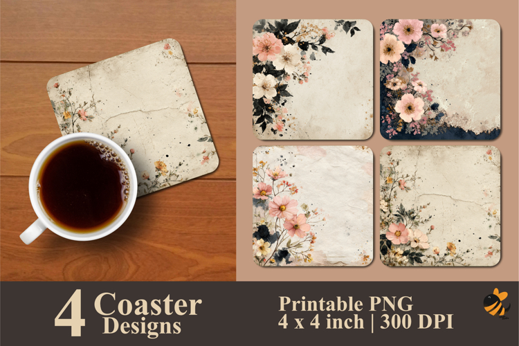 Retro Frames Coaster Sublimation Design