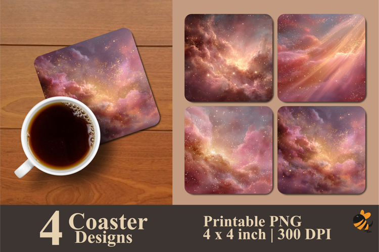 Mystic Star Coaster Sublimation Design