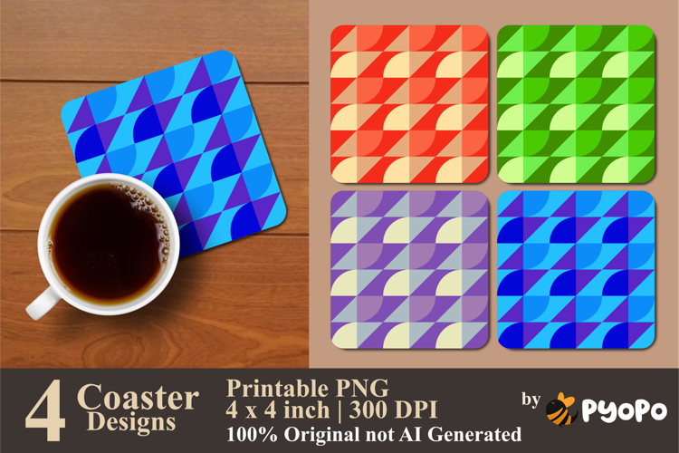 Dynamic Grid Coaster Sublimation Design