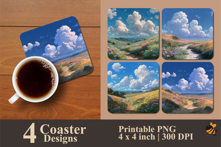 Dreamy Landscape Coaster Sublimation Design