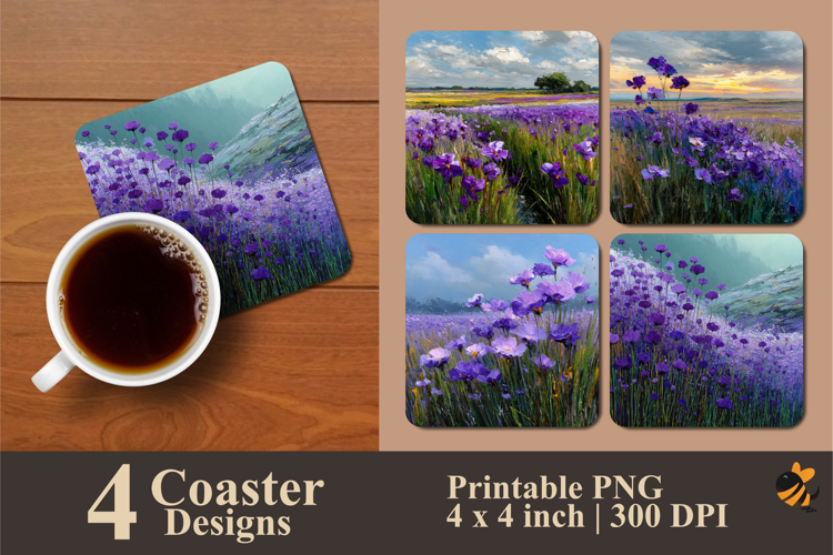 Lavender Dream Coaster Sublimation Design