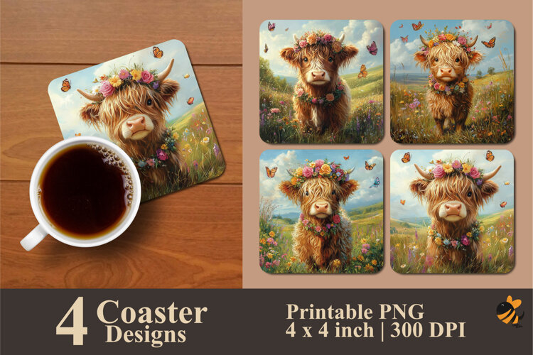 The Hairy Wonder Coaster Sublimation Design example image 1