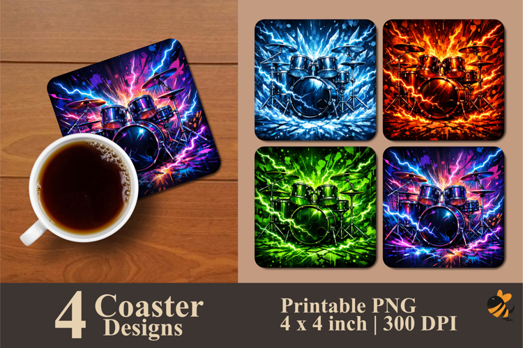Drumstorm Coaster Sublimation Design