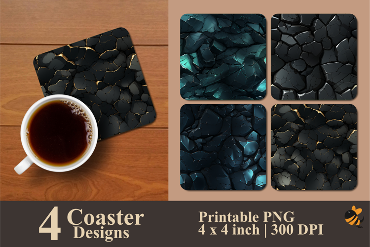 Textured Stone Coaster Sublimation Design
