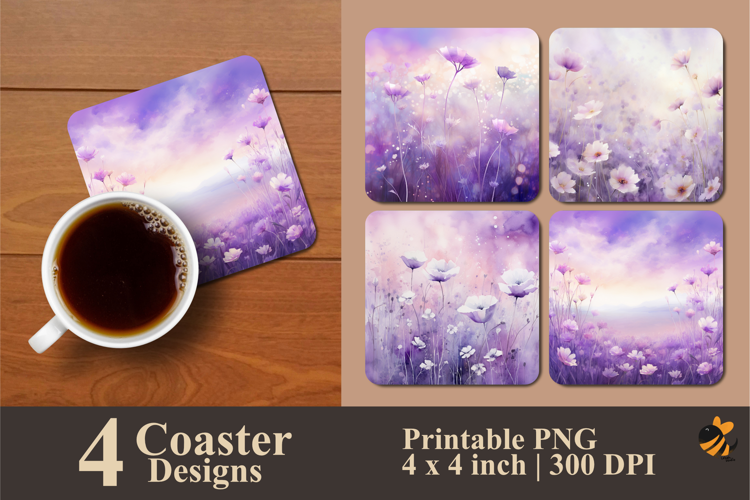 Floral Tenderness Coaster Sublimation Design