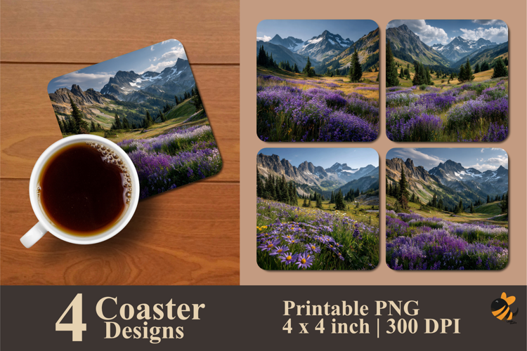 Full Bloom Coaster Sublimation Design