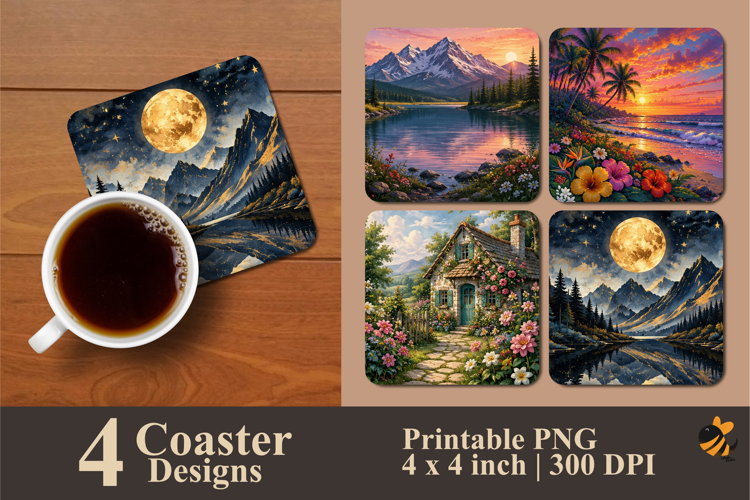 Beautiful Place Coaster Sublimation Designs