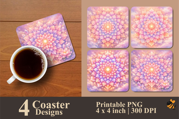 Floral Infinity Coaster Sublimation Design