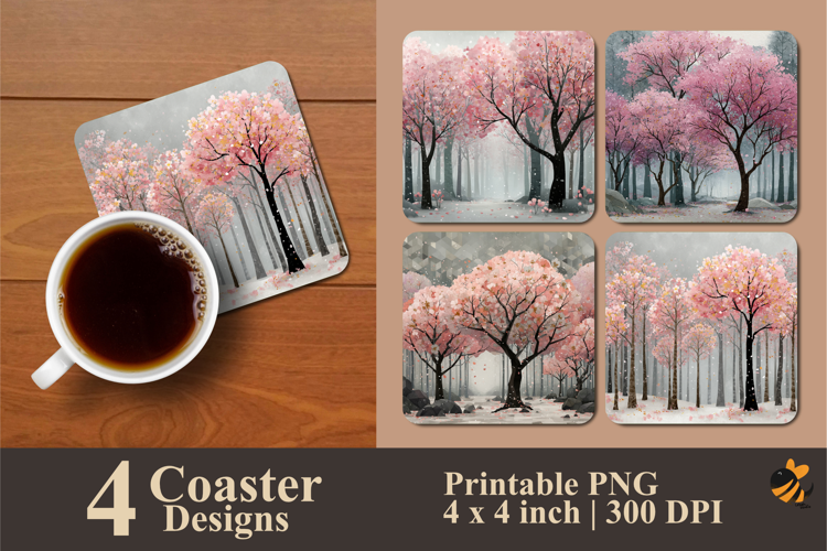 Sakura Forest Coaster Sublimation Design