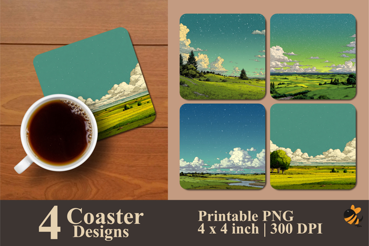 Peaceful Nature Coaster Sublimation Design