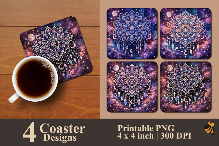 Celestial Harmony Coaster Sublimation Design