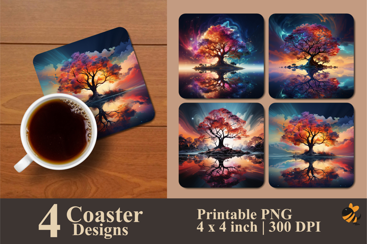 Nature's Masterpiece Coaster Sublimation Design