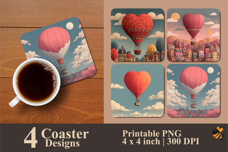 Sky of Love Coaster Sublimation Design