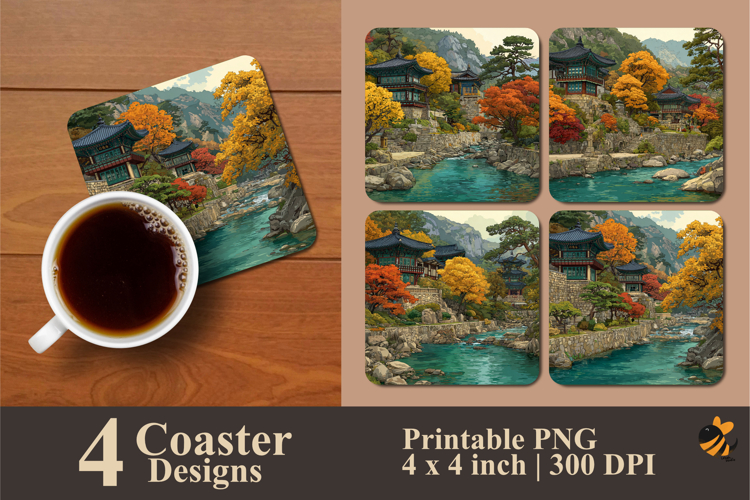 Autumn Journey Coaster Sublimation Design