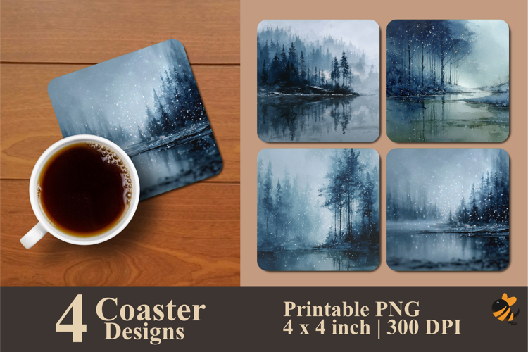 Abstract Frost Coaster Sublimation Design