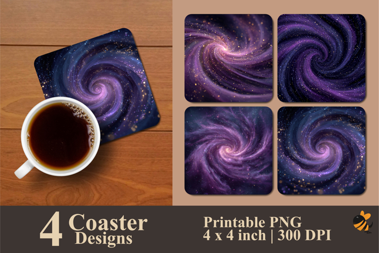 Glitter Swirl Coaster Sublimation Design