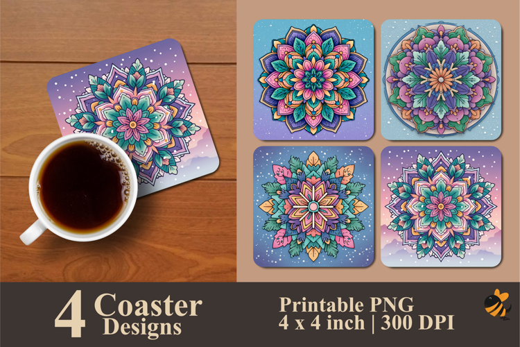 Snow Harmony Coaster Sublimation Design