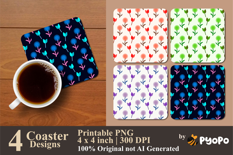 Petal Dance Coaster Sublimation Design
