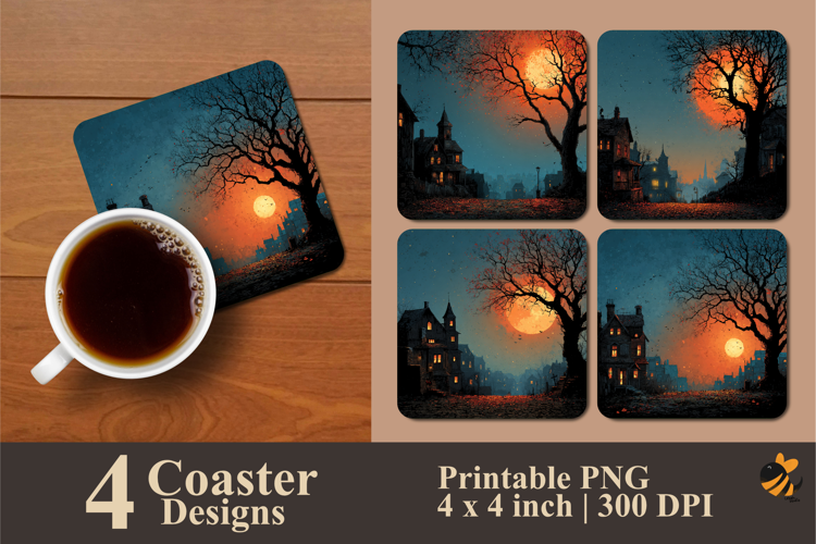 Long Night Coaster Sublimation Design