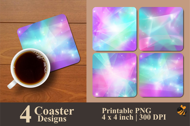 Geometric Backdrop Coaster Sublimation Design