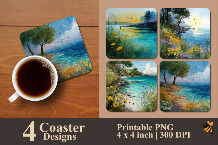 Blooming Valley Coaster Sublimation Design