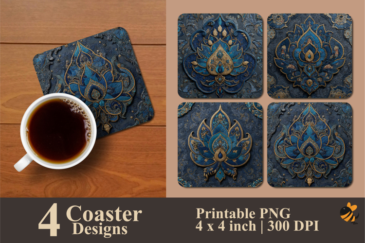 Luxury Textile Look Coaster Sublimation Design