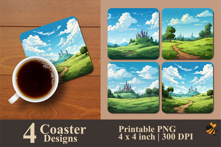 Natural Palace Coaster Sublimation Design