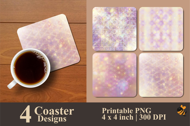 Radiant Symmetry Coaster Sublimation Design