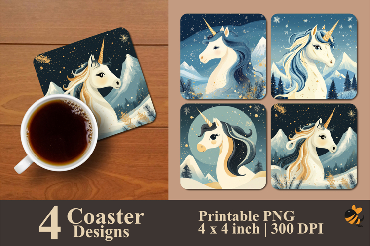 Holy Unicorn Coaster Sublimation Design