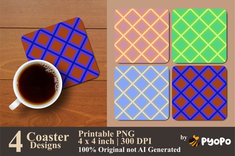 Lattice Glow Coaster Sublimation Design