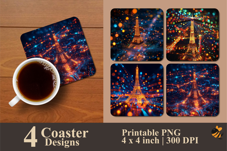 Shining Tower Coaster Sublimation Design