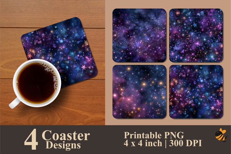 Abstract Stars Coaster Sublimation Design