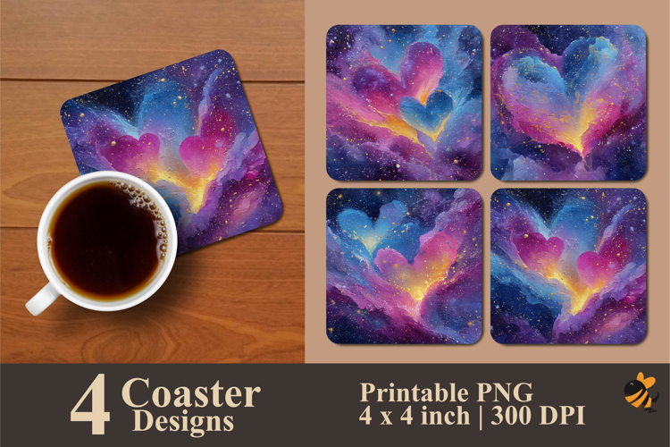 Magical Love Abstract Coaster Sublimation Design